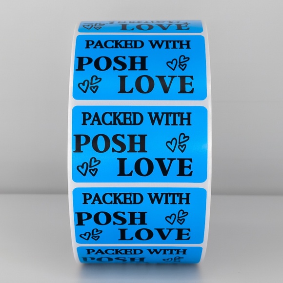Packed With Posh Love Stickers | Purple Labels for Poshmark Packaging - Picture 2 of 11